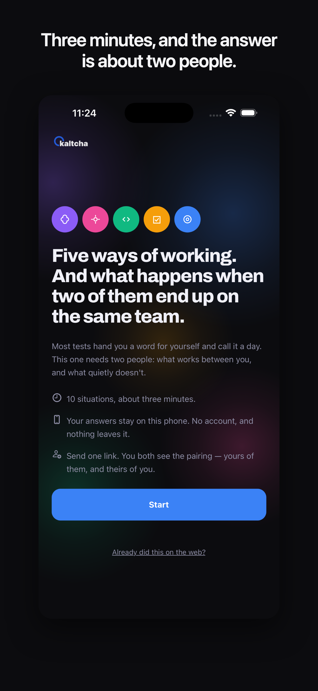 Three minutes, and the answer is about two people.